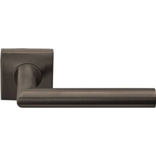 👉 Deurkruk RVS BASICS LBII-19BSQR53G geveerd op vierkant rozet - brons 8718009409879