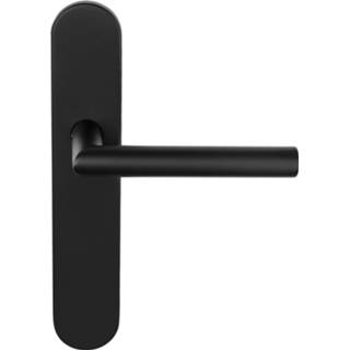 👉 Deurkruk zwart RVS BASICS LBII-19P13SFC geveerd op schild blind - mat 8718009330142