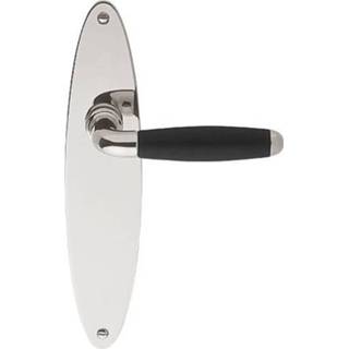 👉 Deurkruk glans nikkel RVS Formani TIMELESS 1932MPOSFC op schild blind - nikkel/ebbenhout 8718009055045