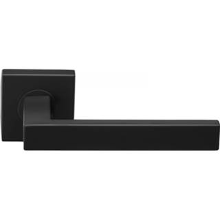👉 Deurkruk zwart RVS BASICS BSQII-G geveerd op vierkant rozet - mat 8718009404850