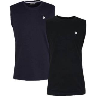 👉 Mouwloos t-shirt zwart active mannen Donnay Heren - 2-Pack Stan Navy & 8717528166355