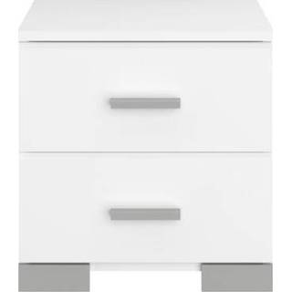 👉 Nachtkastje wit spaanplaat Timo - 2 lades Leen Bakker 3480940261407