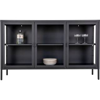 👉 Vitrinekast zwart metalen metaal Dagmar - 40 x 140 cm 8720604642735