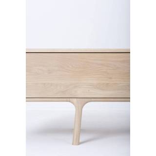 👉 Houten hout bruin Fawn lowboard 2 drawers tv meubel whitewash - 220 x 45 cm 8720604643473