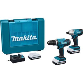 👉 Klop boor Makita DK18922A01 18V Combiset (klop)boren en (slag)schroeven (G-range) 2,0 Ah accu's (3 st.) + HP488D TD127D lader in koffer 88381755054