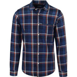 👉 Over hemd donkerblauw ruit male s blauw katoen Scotch and Soda Overhemd Geruit 8719029942698 2900059130032