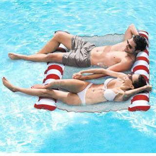 👉 Waterhangmat XXL - Geschikt voor 2 Personen - Opblaasbaar - Groot Luchtbed 138 x 130cm - Waterhammock