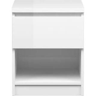 👉 Nachtkastje wit spaanplaat MDF Naia - 1 lade hoogglans Leen Bakker 5706887996904