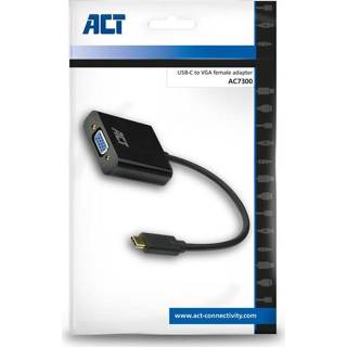 👉 Kabel adapter zwart ACT video USB-C naar VGA - 8716065491081