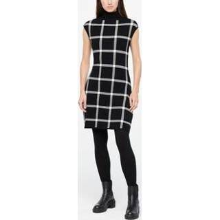 👉 Tricot jurk polyester comfort vrouwen zwart One Size - geruit 5397189380111