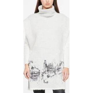 👉 Poncho elastaan Off White One Size vrouwen - metaalmotief 5397189382948