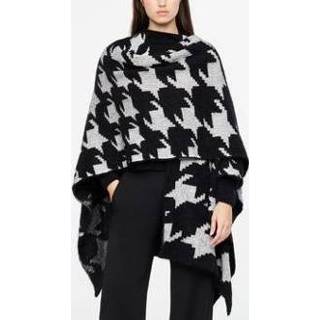 👉 Poncho elastaan zwart One Size vrouwen - houndstooth 5397189383556