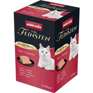 👉 Kalkoen 6x100g Mild Menu Adult Kalkoen/Tomaat Animonda Vom Feinsten Kattenvoer 4017721839402