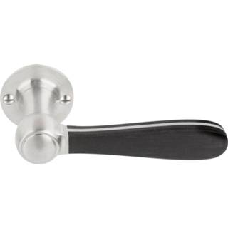 👉 Deurkruk zwart RVS Formani Lazaro Rosa-Violan BOSCO LZ100 ongeveerd op rozet - mat RVS/mat 8718009337974