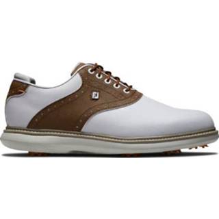 👉 Golfschoenenen mannen wit Footjoy Traditions Wing heren golfschoenen