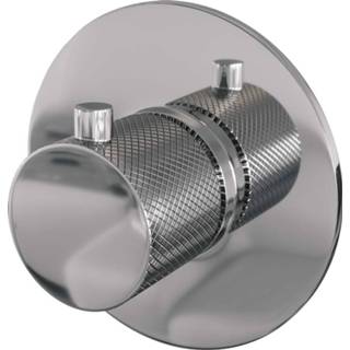 👉 Rozet chroom Inbouwthermostaat Brauer Chrome Carving met Ronde knop en Geborsteld 8720359389565