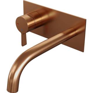 👉 Wastafelmengkraan koper Inbouw Brauer Copper Edition Halfronde Hendel Gebogen Uitloop Geborsteld Met Afdekplaat 8720359391384