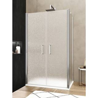 👉 Douchecabine glas chroom Lacus Giglio Evo Fox Saloon 2 Klapdeuren Chinchilla (alle maten) 8719304149989