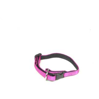 Halsband magenta nylon active met zachte voering+snelsuiting 10mm x 20-30cm -fuchsia
