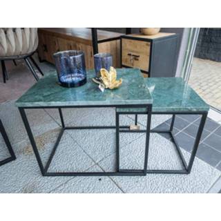 👉 Salontafel groen marmer Custom Made set Olav malachiet