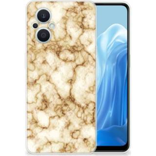 👉 Siliconen hoesje marmer goud OPPO Reno8 Lite TPU 8720632114662