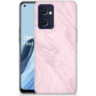 👉 Siliconen hoesje roze OPPO Reno 7 5G | Find X5 Lite TPU Marble Pink - Origineel Cadeau Vriendin 8720632136428