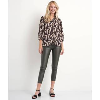 👉 Blous vrouwen Wijde blouse met bladerprint in maat