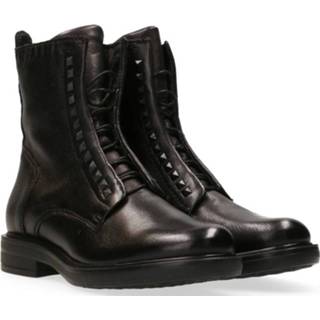 👉 Veterboots leer bewerkt vrouwen zwart Veterboot 8059346368550