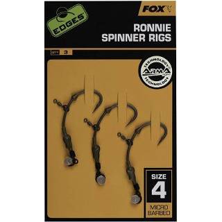 👉 Spinner medium zwart Fox Edges Ronnie Rigs - Curve Haakmaat 4 3 Stuks Onderlijn 5056212147434