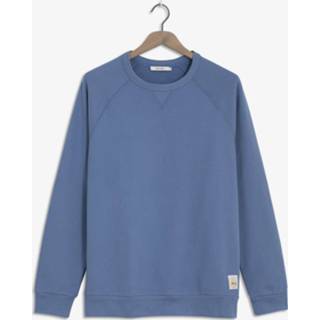 👉 Sweater katoen m ronde hals active blauw blauwe raglan 2000082721020