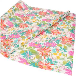 👉 Inpakpapier wit 1x Inpakpapier/cadeaupapier met gekleurde blaadjes/bloemen motief 200 x 70 cm rol