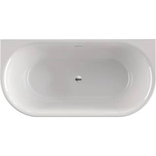 Wit glans Xenz Fay halfvrijstaand bad 155x80cm - met badafvoer-/overloopcombinatie 8720247047317