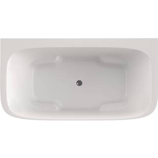 👉 Wit glans Xenz Valerie halfvrijstaand bad 190x90cm - met badafvoer-/overloopcombinatie 8720247155876