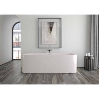 Vrijstaand bad wit Xenz Vera 190x90cm - mat met sleuf overloop, waste oud koper 8720247165905