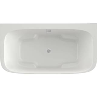 👉 Wit glans Xenz Valerie halfvrijstaand bad 190x90cm - met badafvoer-/vulcombinatie inox 8720247155999