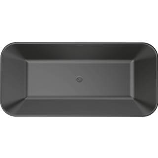 👉 Vrijstaand bad chroom Xenz Fenna 170x80cm - ebony met badafvoer-/vulcombinatie 8720247076089