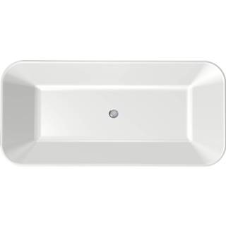 👉 Vrijstaand bad wit glans Xenz Fenna 170x80cm - met sleuf overloop, incl click-waste inox 8720247300528