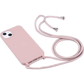 👉 Fonu Siliconen hoesje met koord iPhone 14 Pro Max - Rosegoud