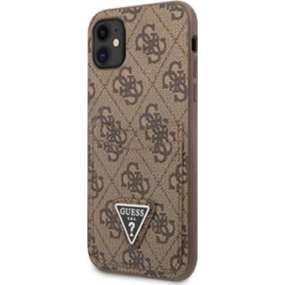 👉 Kaarthouder bruin Guess Saffiano iPhone 11 hoesje - 3666339050115