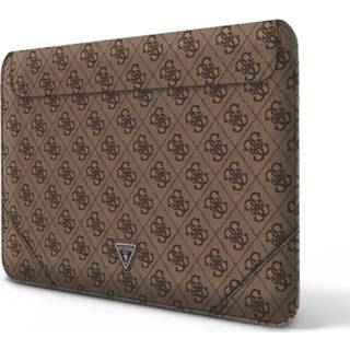 Guess 4G PU Triangle Logo Laptop sleeve 13 tot en met 14 inch - Bruin