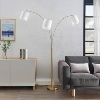 👉 Vloerlamp wit messing Lindby Nanika vloerlamp, messing/wit 4251911732719