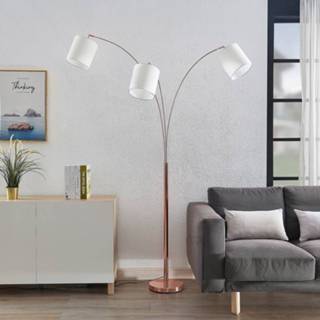 👉 Vloerlamp wit Lindby Nanika vloerlamp, koper/wit 4251911732726