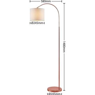 Vloerlamp wit Lindby Keriba vloerlamp, koper/wit 4251911732610