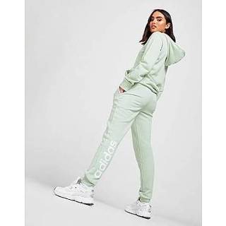 👉 Broek linnen donkergroen wit vrouwen Linen Green Adidas Essentials French Terry Logo - / White Dames 4066747324690