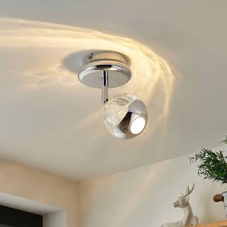👉 Glazen kap chroom Lucande Kilio LED spot met kap, 4251911743982