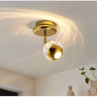 👉 Glazen kap goud Lucande Kilio LED spot met kap, 4251911743999
