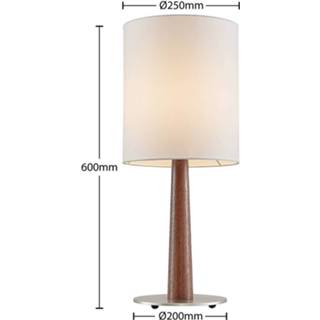 👉 Tafellamp stoffen wit Lucande Larkira tafellamp, rond, 25 cm 4251911740370