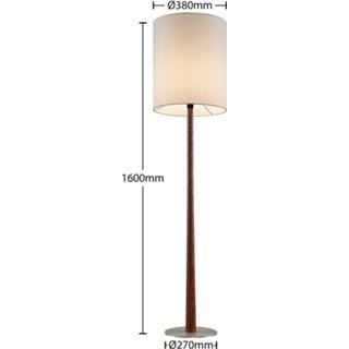 👉 Vloerlamp stoffen wit Lucande Larkira vloerlamp, rond, 38 cm 4251911740424