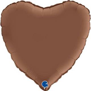 👉 Folieballon folie hart metaal active Satin 46 cm - Chocolate 8050195186074