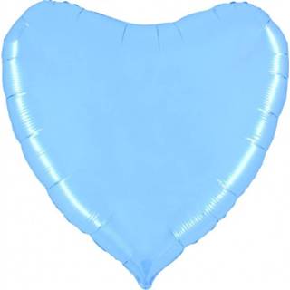 👉 Folieballon Hart 90 cm - Baby Blauw